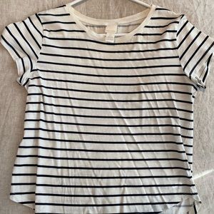 H&M white and black stripe t-shirt, size small